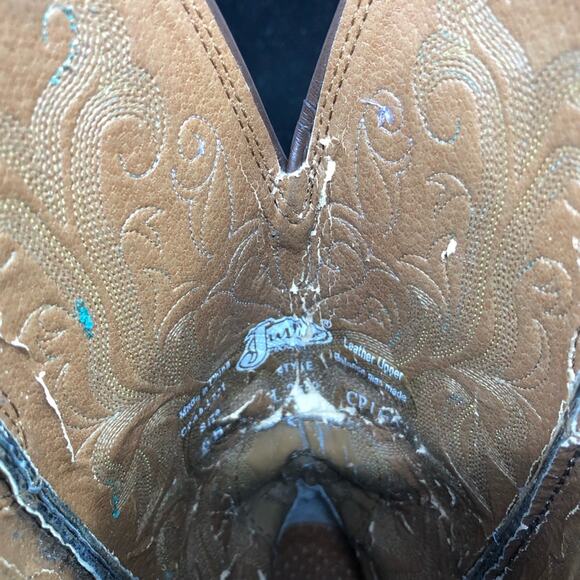 Justin Classic Western Boots square toe London Calf Style 1409 Wmns Size 6 - Picture 8 of 11